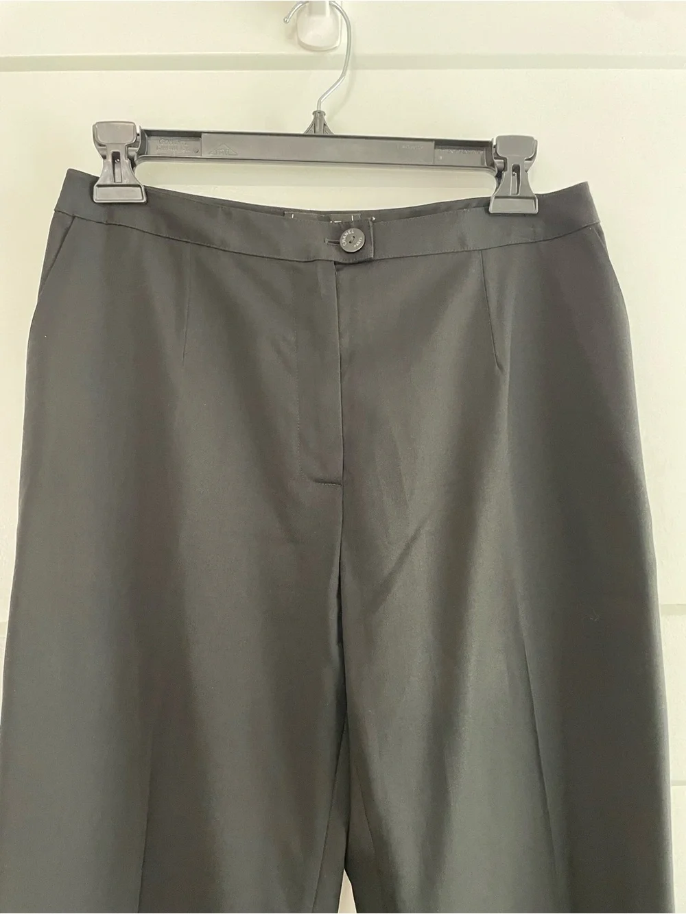 Vintage Chanel Straight Leg Trousers 38 Black Wool Quiet Luxury Pants